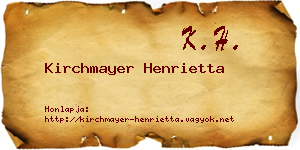 Kirchmayer Henrietta névjegykártya